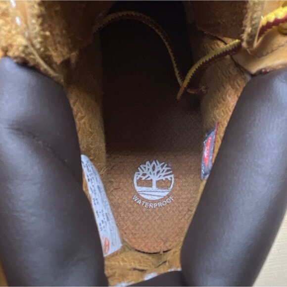 Timberland Premium Youth Brown Nubuck Waterproof Wheat 6" Boots Size 1.5M - Picture 7 of 11